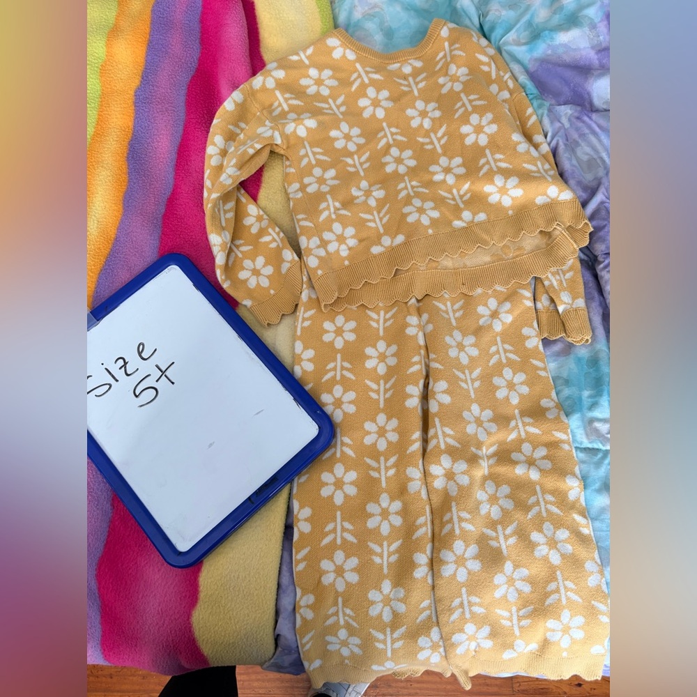Yellow Floral Kids Matching Set